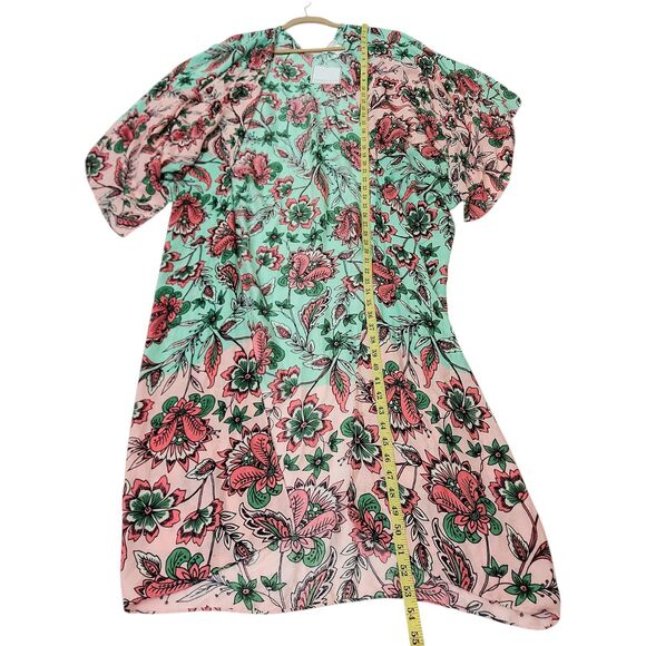 Shiraleah Chicago Mint Barbarossa Kimono Cover Up Womens OS Floral Bohemian - Picture 9 of 11